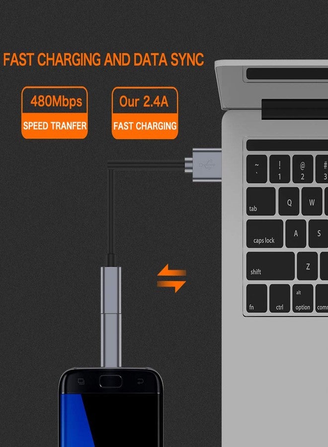 JXMOX USB C to Micro USB Adapter, (4-Pack) Type C Female to Micro USB Male Convert Connector Support Charge & Data Sync Compatible with Samsung Galaxy S7/S7 Edge, Nexus 5/6 and Micro USB Devices(Grey) - Image 4