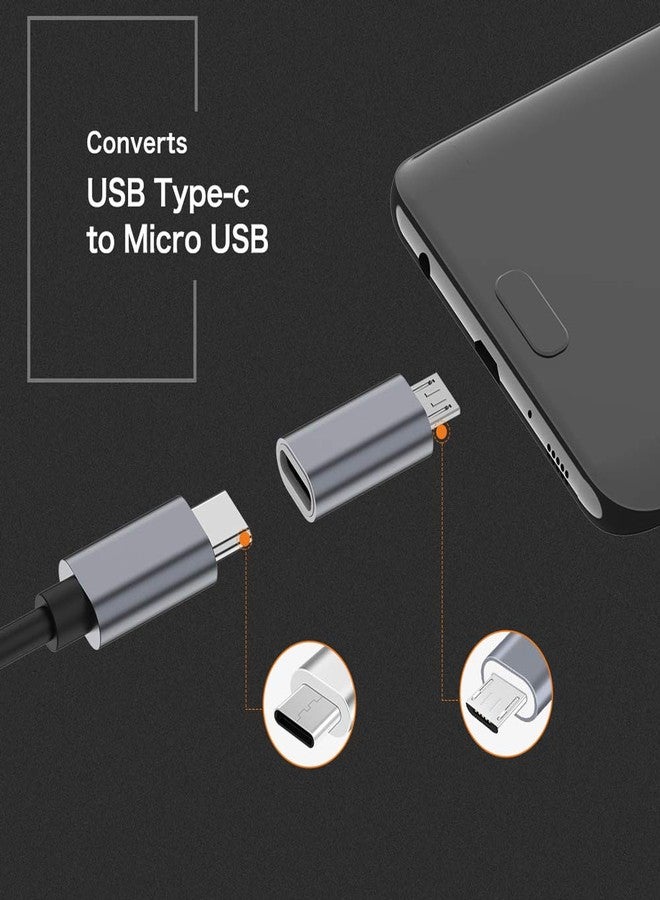 JXMOX USB C to Micro USB Adapter, (4-Pack) Type C Female to Micro USB Male Convert Connector Support Charge & Data Sync Compatible with Samsung Galaxy S7/S7 Edge, Nexus 5/6 and Micro USB Devices(Grey) - Image 3
