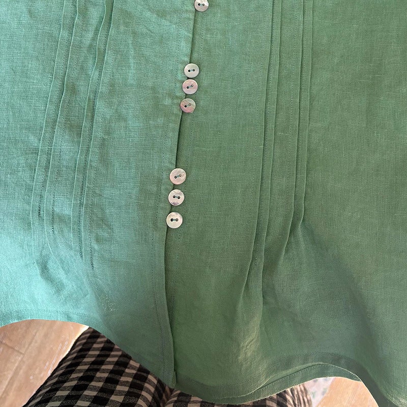 Women's Peter Pan Collar Button Front Long Sleeve Blouse - Image 3
