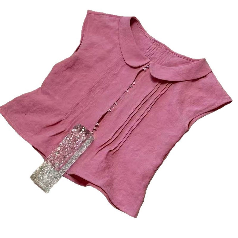 Women's Peter Pan Collar Button Front Long Sleeve Blouse - Image 1