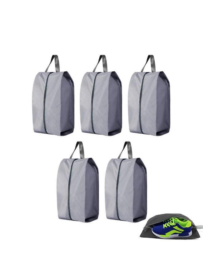JZS Shoe Bags for Travel, 5 Pack Waterproof Shoe Bags for Women & Men, Portable Shoe Organizer Bag for Packing with Sturdy Zipper(Grey) - Image 1