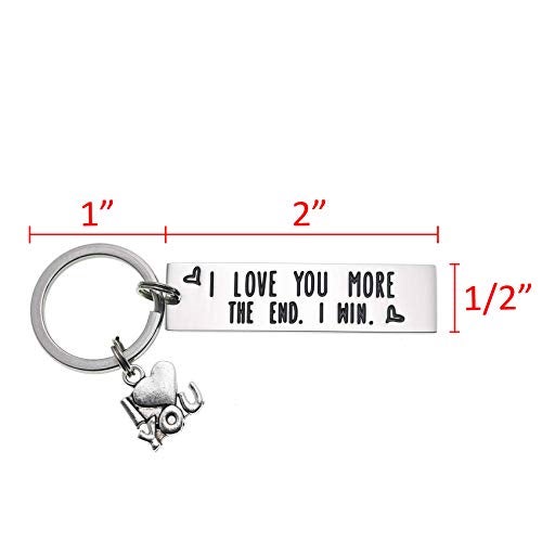 LParkin I Love You More The End I Win Love You More Mostest Keychain Couples Friendship Key Chain Cute Boyfriend Girlfriend Birthday Gifts For Him Her (I Love You More The End I Win) - Image 2