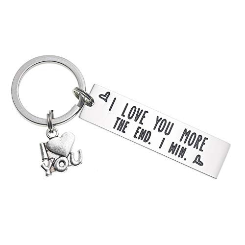 LParkin I Love You More The End I Win Love You More Mostest Keychain Couples Friendship Key Chain Cute Boyfriend Girlfriend Birthday Gifts For Him Her (I Love You More The End I Win) - Image 1