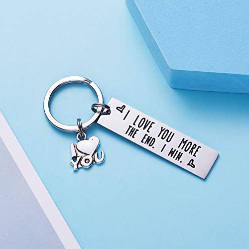 LParkin I Love You More The End I Win Love You More Mostest Keychain Couples Friendship Key Chain Cute Boyfriend Girlfriend Birthday Gifts For Him Her (I Love You More The End I Win) - Image 3