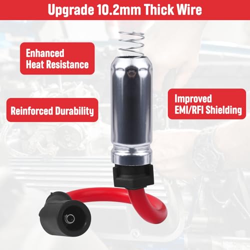 Ozikutech High Performance Spark Plugs and Wires Set of 8 Fit for 2000-2013 Chevy Silverado Tahoe Suburban Avalanche GMC Sierra Yukon 1500 2500 Escalade 4.8 5.3 6.0 6.2 Ls, Replace for 41-162 41-110 19431551 - Image 2