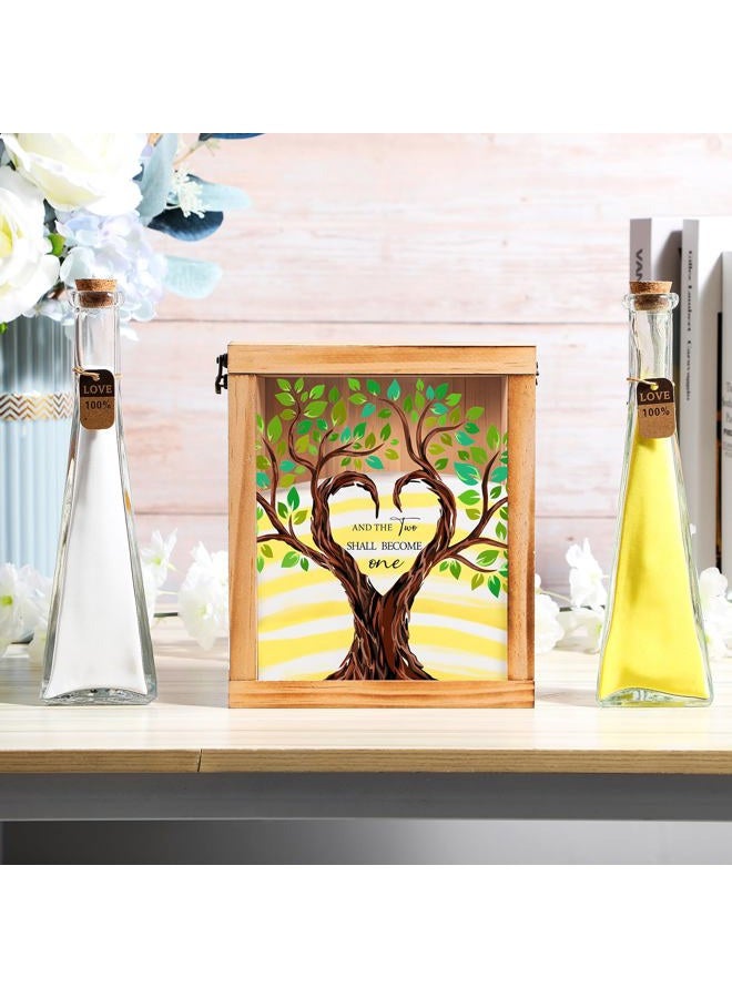 Blosssound Unity Sand for Wedding Ceremony Set and The Two Shall Become One Unity Sand Ceremony Shadow Box and Vases for Wedding Centerpiece Marriage Bridal Party Supplies - Image 1