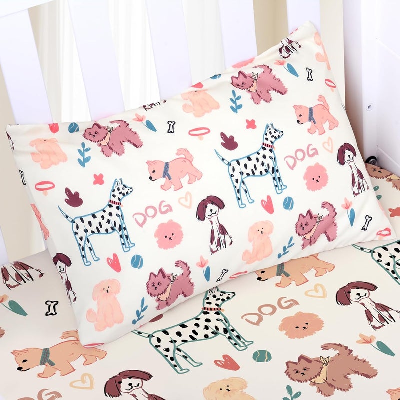 Kids Toddler Pillowcase Envelope Travel Pillowcase Baby Pillow Cover Fits Pillows Sized 12x16 or 13x18-1 Pack Soft Children’s Bedding Pillowslip Case for Boys and Girls -Cute Dogs - Image 4