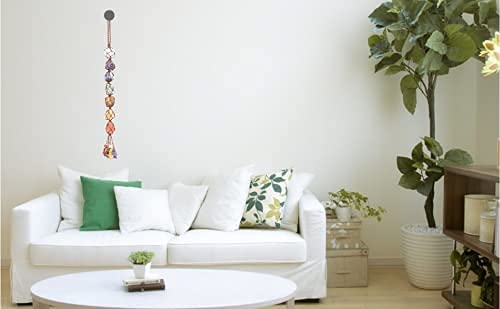 iSTONE Handmade Hanging Ornaments 7 Chakra Raw Stones Home Decoration Feng Shui Ornament - Image 3