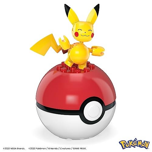 Mega Brands MEGA Pokemon Action Figure Building Toys for Kids, The 79-Piece Paldea Region Team, Pikachu Fuecoco Sprigatito and Quaxly, and 1 Pokemon Ball, HPX92 - Image 5