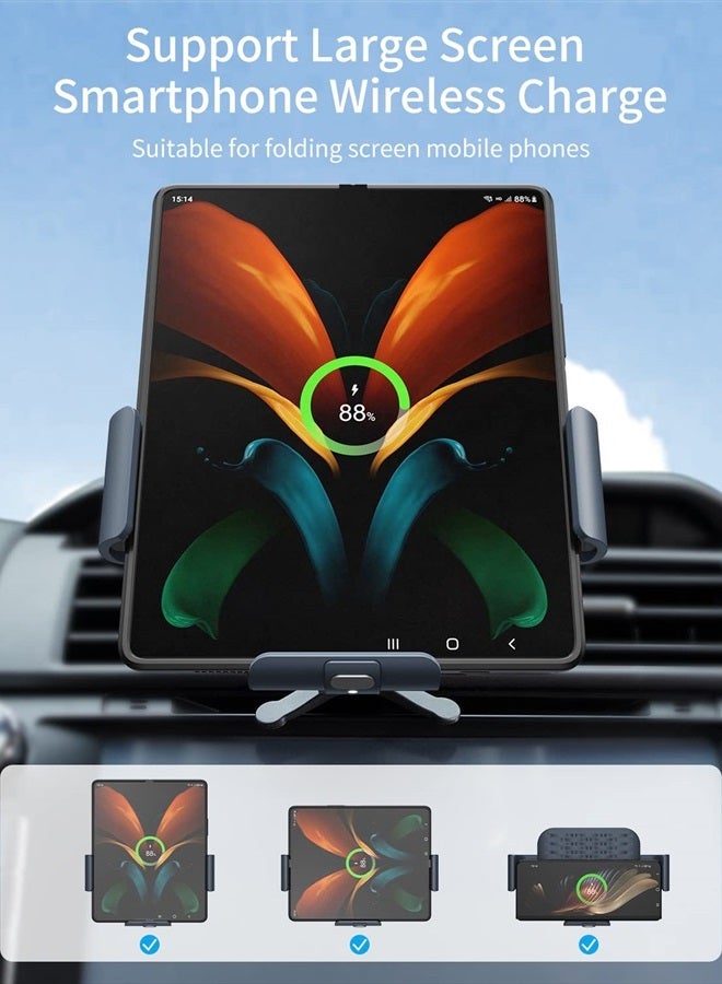 ANPULES Wireless Car Charger for Samsung Galaxy Z Fold 4/3/2, [Dual Coils] Fast Charging Phone Car Mount for Christmas, Auto-Clamping Air Vent Dashboard Car Phone Holder for Galaxy Z Fold/Note - Image 2