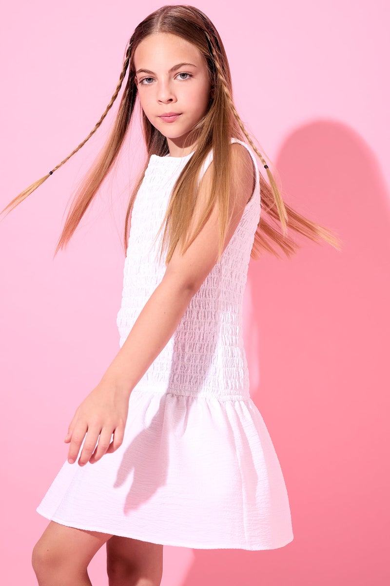 ديفاكتو فستان بناتي كت صيفي برقبة مستديرة - Image 2