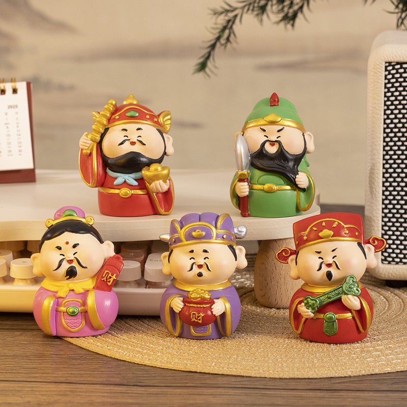Five Gods of Wealth Resin Desktop Ornament - Image 3
