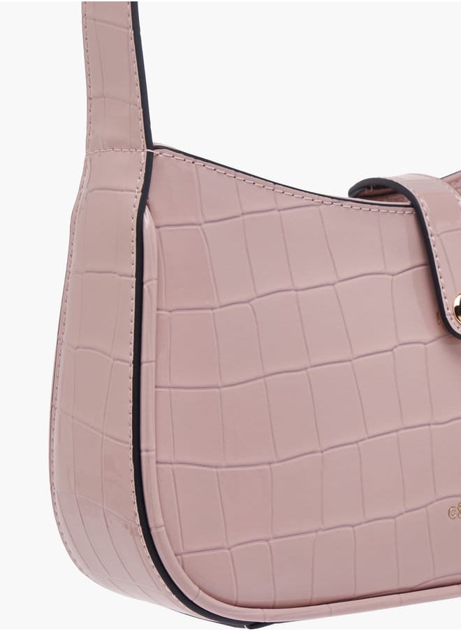 Celeste Women Textured Shoulder Bag with Zip Closure  - Image 5