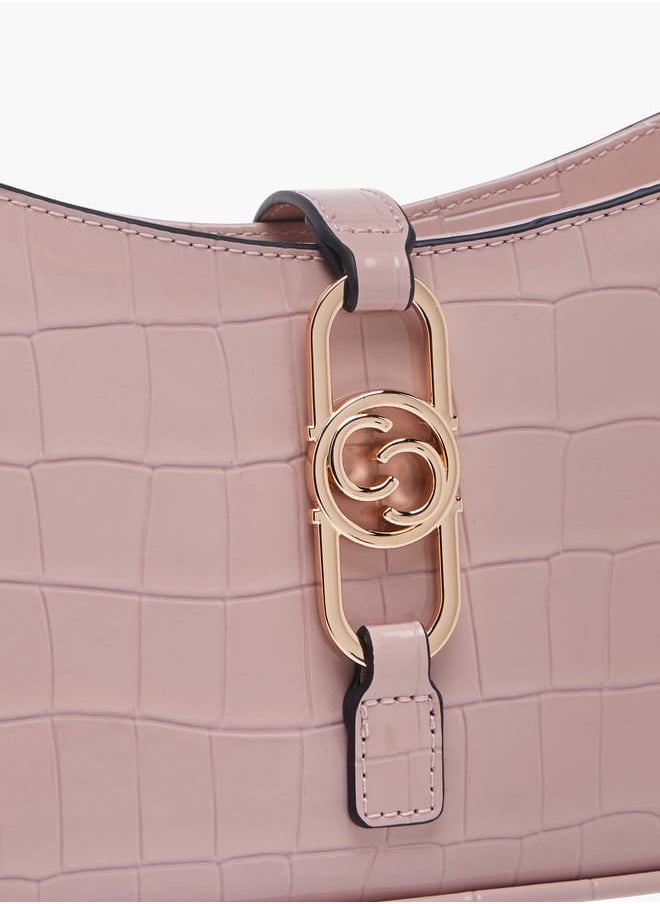 Celeste Women Textured Shoulder Bag with Zip Closure  - Image 4