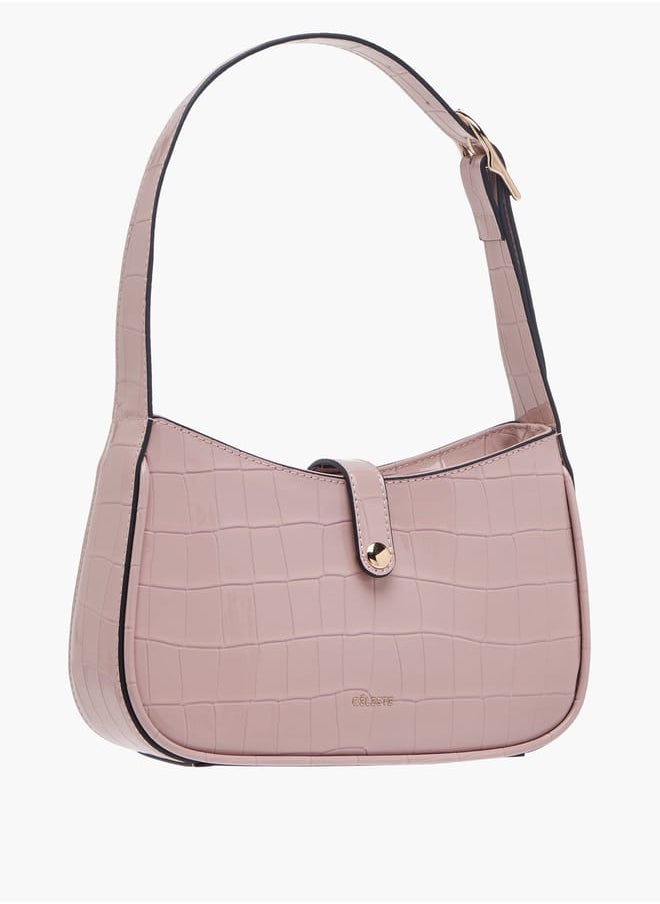 Celeste Women Textured Shoulder Bag with Zip Closure  - Image 3