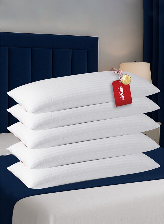 Asraar 5 Piece | Long Sleeping Pillow Microfiber - White 150x50cm - Image 1