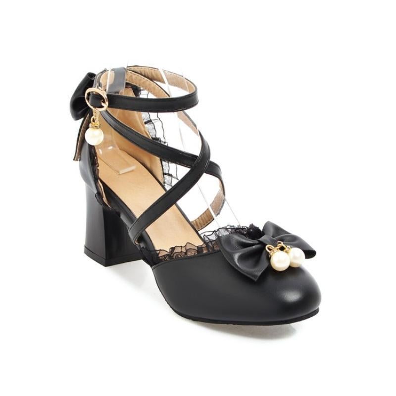 Little Girl Pink Sweetheart Princess Shoes Round Toe Japanese Style Soft Girl Lolita High-Heeled Sandals Female Lolita Lolita Shoes - Image 1