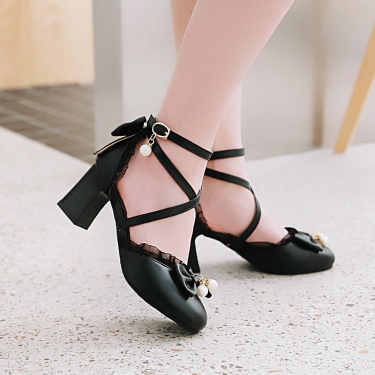 Little Girl Pink Sweetheart Princess Shoes Round Toe Japanese Style Soft Girl Lolita High-Heeled Sandals Female Lolita Lolita Shoes - Image 5