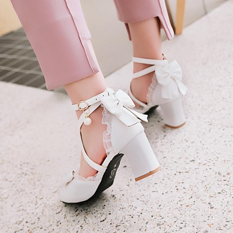 Little Girl Pink Sweetheart Princess Shoes Round Toe Japanese Style Soft Girl Lolita High-Heeled Sandals Female Lolita Lolita Shoes - Image 4