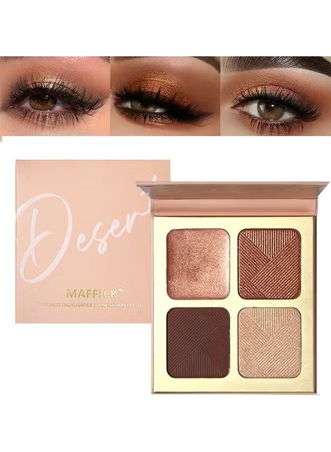 مافيك Desert Highlight & Bronzer Palette و Contour Palette: الأنف والوجه وظل العين المدمج لنحت وإضاءة وتجميل لون الجلد #01 - Image 1