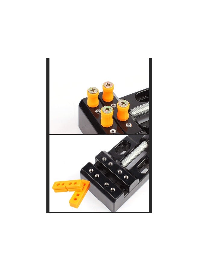 Universal Mini Drill Press Vise Clamp, Flat Tabletop Clamp Drill Press Vise Tools, 57mm for Model Resin Jewelry Walnut Amber Beeswax Nut, Watch Repairing, DIY Sculpture Craft Carving Bed Tool - Image 2