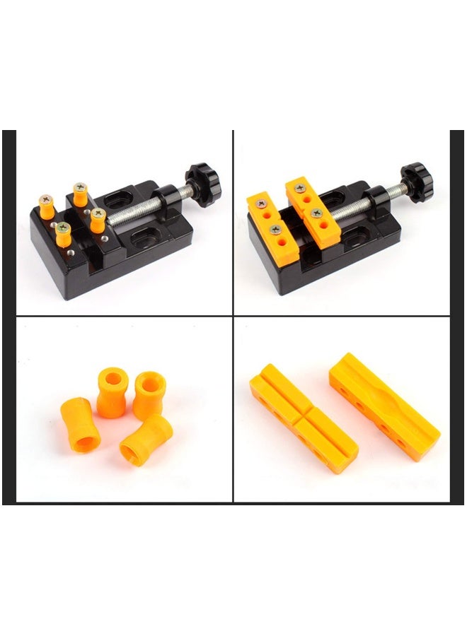 Universal Mini Drill Press Vise Clamp, Flat Tabletop Clamp Drill Press Vise Tools, 57mm for Model Resin Jewelry Walnut Amber Beeswax Nut, Watch Repairing, DIY Sculpture Craft Carving Bed Tool - Image 3