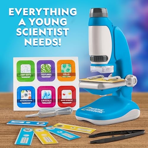 Blue Marble National Geographic Junior Microscope for Kids- Kit Includes Up to 250x Magnification Handheld Mini Attachment, 12 Slides, Lab Guide, Science Toy for Ages 6-12, STEM Project - Image 5