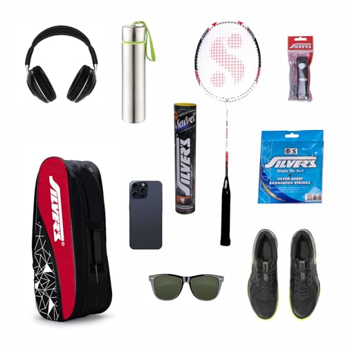 Silvers Silver`s Phantom Badminton Kit-Bag (Red-Black)|Double Zipper|Bag with Front Zipper Pocket, Polyester - Image 5