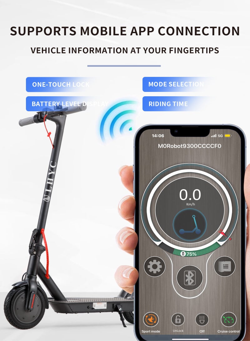 ULHYC This Electric Scooter Features an Aluminum Alloy Body, is Lightweight and Easy to Carry, and Folds Quickly. It Features a New 36V 7.8AH Battery Management System and App Control, Making it Suitable for Both Men and Women for Work and Leisure. It Features Durable 8.5-inch Honeycomb Tires, a 350W Motor, a Maximum Range of 25km, Easy Braking, and a Maximum Weight of 150 kg. - Image 3