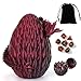 Viyohoh DND Dice Set 7pcs Polyhedral Dice with 3D Dragon Egg Shell Portable Dungeons and Dragons Dice with Organizer Bag for RPGMTG BlackRed - Image 2