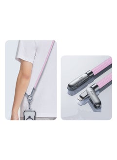 XUNDD XUNDD Crossbody Lanyard with Built-in Cable (USB-C Compatible with Lightning) 27W Charging Cable, Body Neck Lanyard for Compatible with iPhone 14 Pro Max, iPhone 14 Pro, 14 Plus, 13 Pro Max, etc (1.2M) (Pink)  - Image 1
