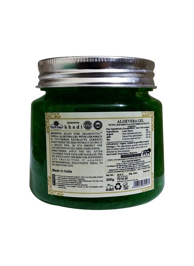 Khadi Pure Herbal Aloe Vera Gel With Liquorice & Cucumber Extracts 200 Ml  - Image 2