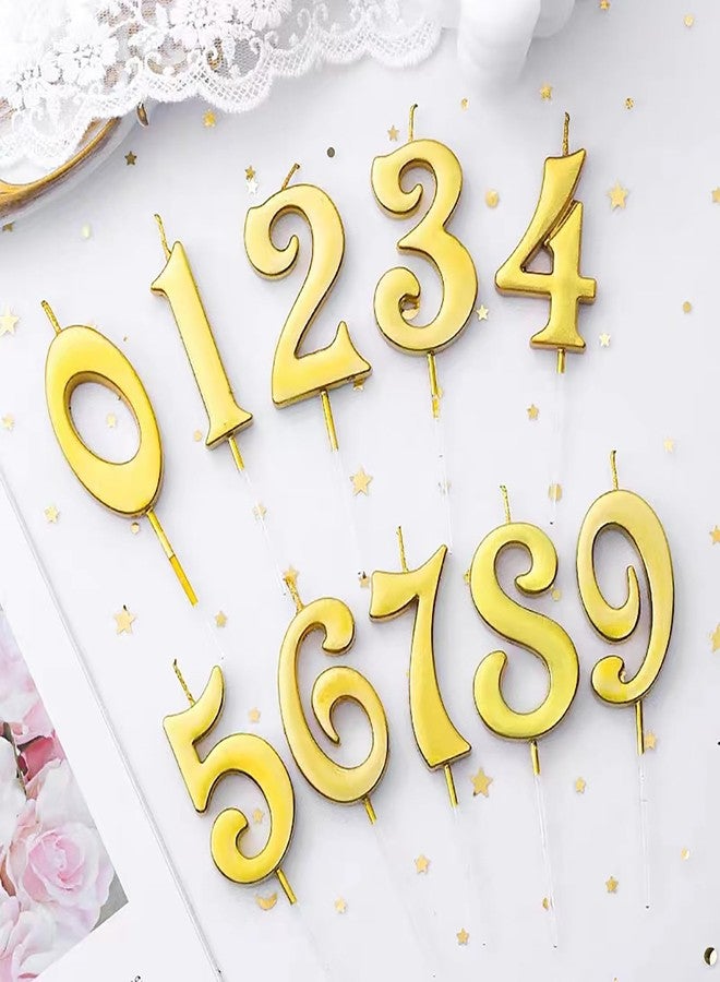 Hazyore 10-Pieces Numeral Birthday Candles, Birthday Digital Candle Baking Dessert Cake Party Romantic Atmosphere Decoration Number 0-9 Cake Top Decoration for Birthdays Wedding Anniversaries Parties - Image 3