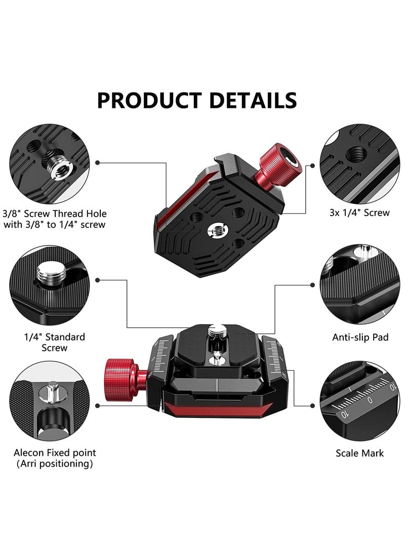Generic - Arca Swiss Quick Release Plate with 1/4 to 3/8 Screw Thread, Aluminum QR Plate System Camera Mount Clamp Adapter for DSLR Camera Tripod Monopod(38mm) - Image 1