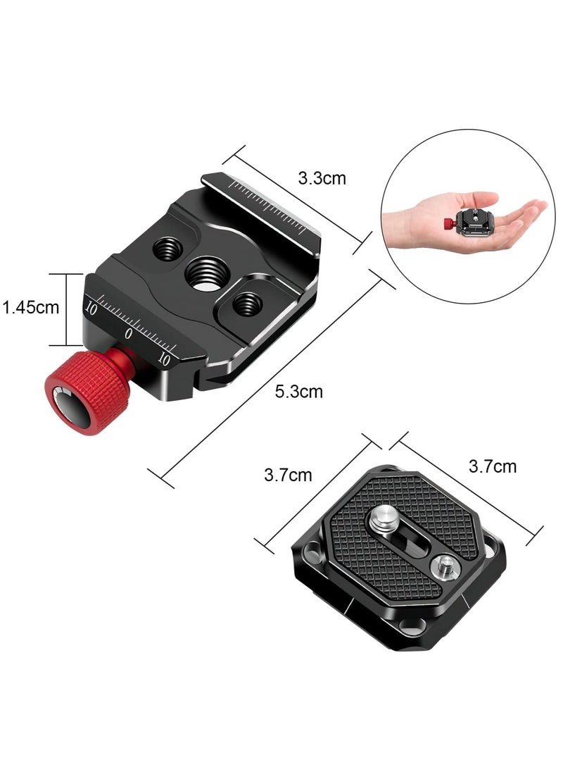 Generic - Arca Swiss Quick Release Plate with 1/4 to 3/8 Screw Thread, Aluminum QR Plate System Camera Mount Clamp Adapter for DSLR Camera Tripod Monopod(38mm) - Image 1