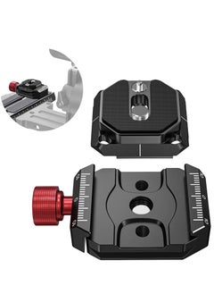 Arca Swiss Quick Release Plate with 1/4 to 3/8 Screw Thread, Aluminum QR Plate System Camera Mount Clamp Adapter for DSLR Camera Tripod Monopod(38mm)
