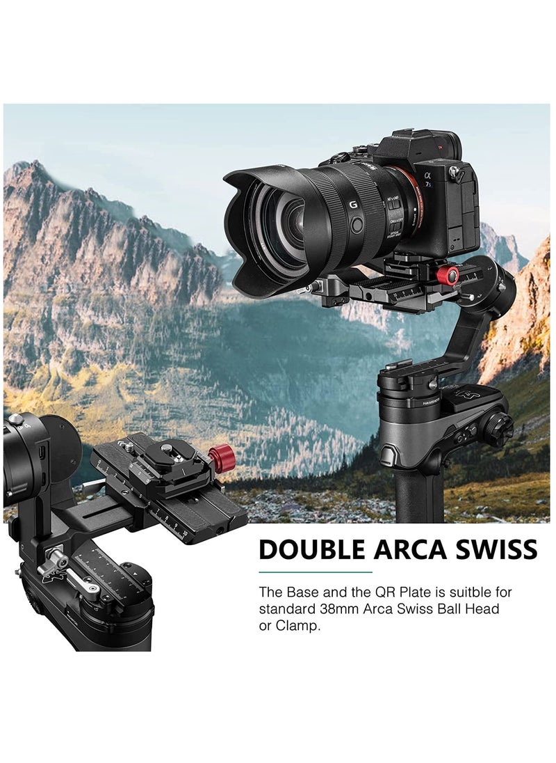Generic - Arca Swiss Quick Release Plate with 1/4 to 3/8 Screw Thread, Aluminum QR Plate System Camera Mount Clamp Adapter for DSLR Camera Tripod Monopod(38mm) - Image 1