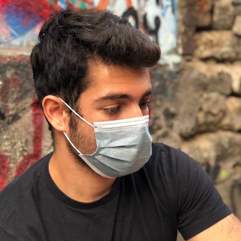 QUARANT Meltblown Fabric 4 Ply Anti Pollution Activated Carbon Face Mask with Nose Clip and Reusable Travel Pouch, ISO Certified (Grey, Pack of 50) for Unisex - Image 2