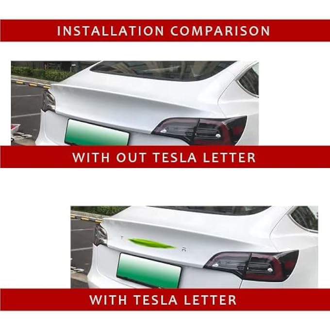 Tesla Tailgate Insert Letters Rear Emblems Adhesive Backing Compatible For Tesla Model 3 Y S X  Glossy Black3M - Image 5