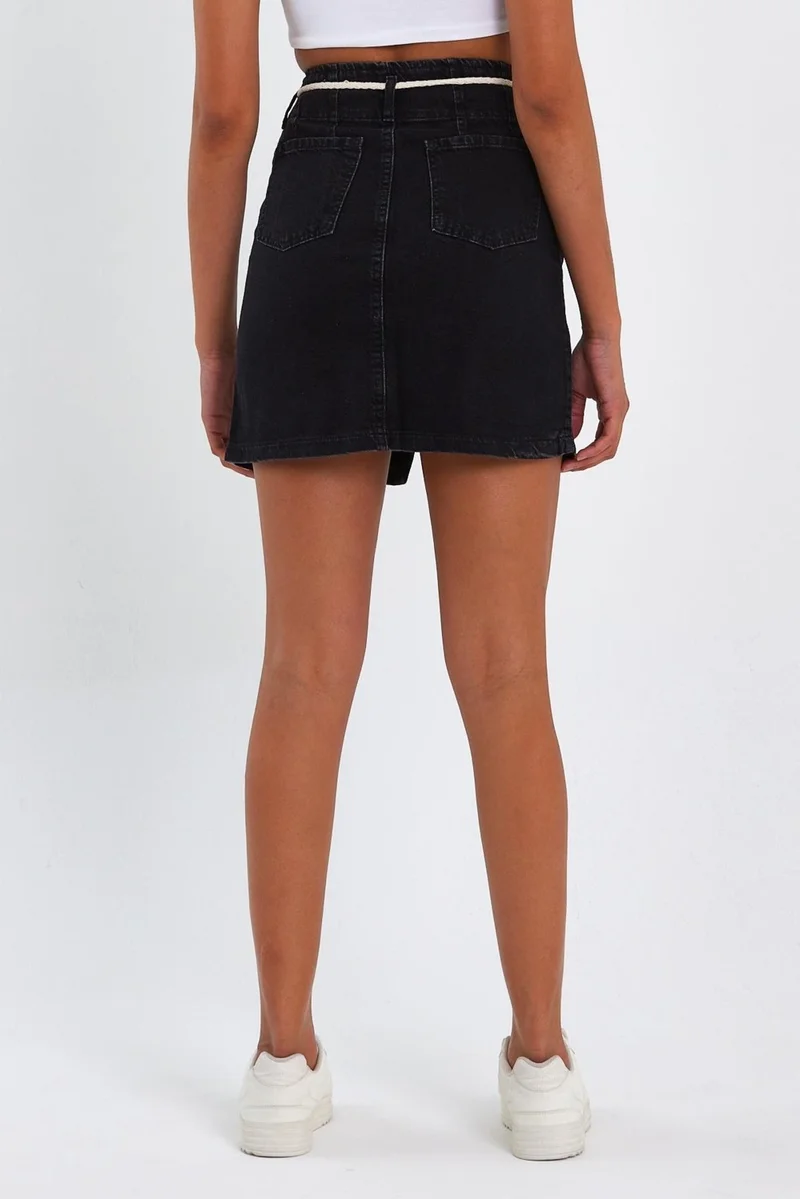 الكسندر جاردي Special Collection Button Detailed Denim Skirt (AG-2010G)