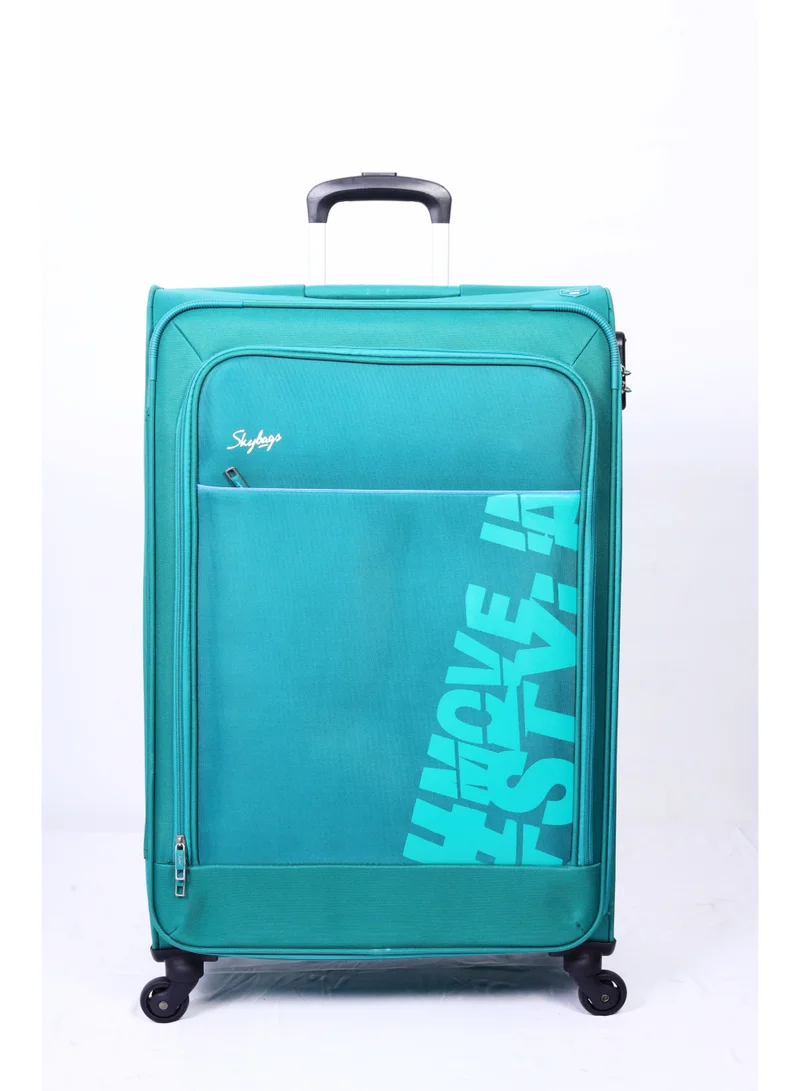 Skybags Rhumba Set Of 3 Luggage| 4W Str (E)| Polyester Soft Sided 360° 4 Wheels Spinner Trolleys- Cabin-20 Inch| Medium-24Inch| Large- 28 Inch | Green