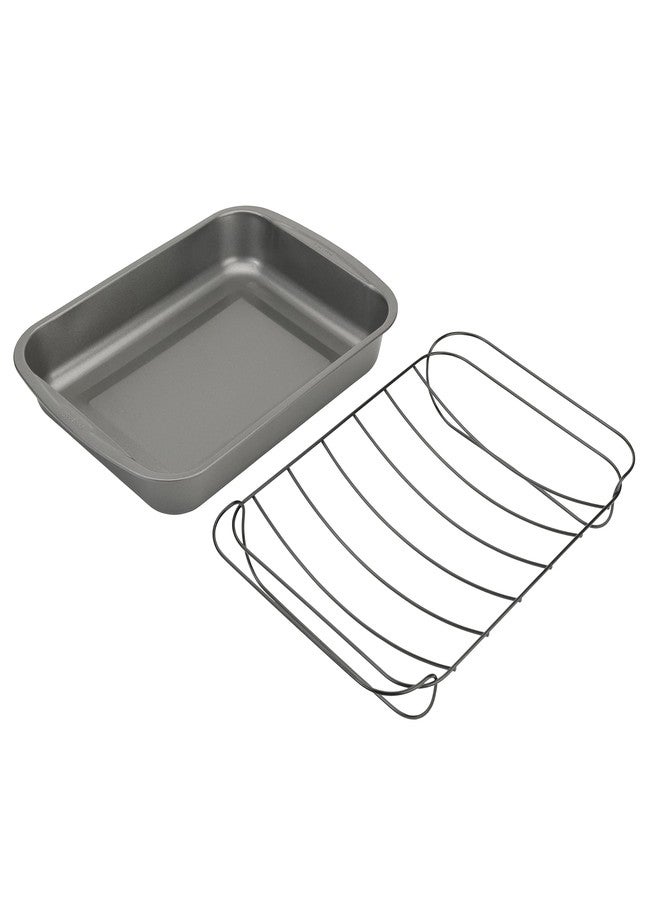 GoodCook Everyday Nonstick Large Roast Pan with Rack, 15 x 11 Inch, Gray - Image 2