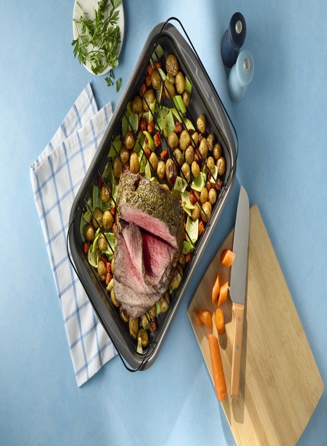 GoodCook Everyday Nonstick Large Roast Pan with Rack, 15 x 11 Inch, Gray - Image 5