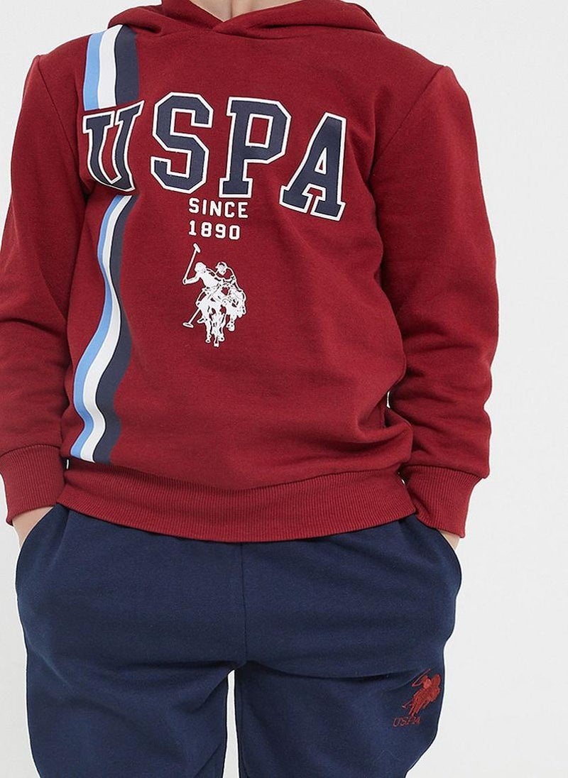 U.S. Polo Assn. U.S. Polo Assn. Boys Burgundy Tracksuit Set  - Image 4