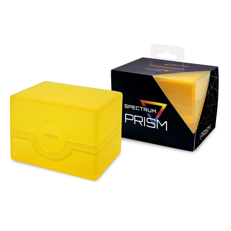 BCW Spectrum Prism Deck Case - Xanthic Yellow - 1 ct | Secure Snap Closure Card Deck Case | Fits 100 Double-Sleeved Cards | Trading Card Deck Storage Ideal for Magic the Gathering  Pokemon  and More - Image 1