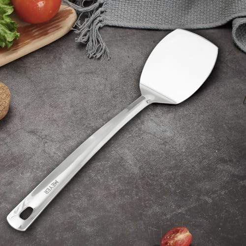 Meyer Stainless Steel Kitchen Tools Set of 2 Pieces - Turner 32cm & Slotted Turner 33cm| Kitchen Tools for Home | Steel Turner for Cooking, Silver - Image 3
