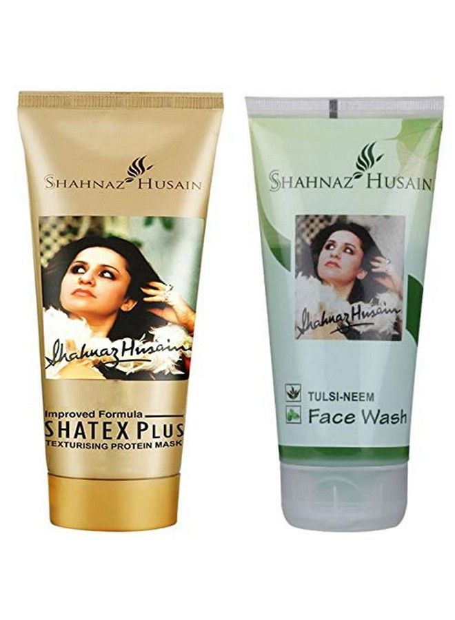 Shahnaz Husain Shatex Plus Texturising Protein Mask 50Gm And Tulsi Neem Face Wash 50Gm - Image 2