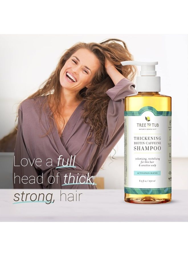 Tree To Tub Biotin Fine Hair Thickening Shampoo for Thicker, Fuller Volume - Gentle Volumizing Sulfate Free Argan Oil Shampoo for Women & Men w/Caffeine, Organic Saw Palmetto, All Natural Tea Tree - Image 2