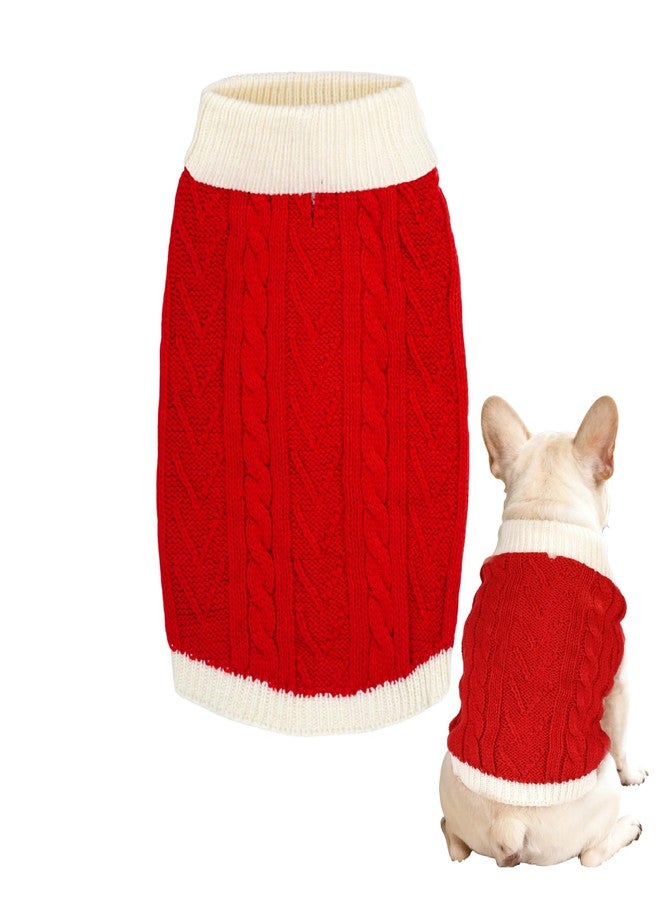 phnydreg Christmas Knitted Dog Sweater Dress Red Puppies Sweater Clothes for Small Medium Dogs Cat (red, Large) - Image 1