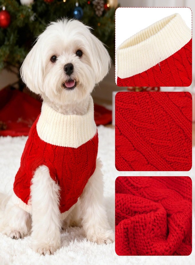 phnydreg Christmas Knitted Dog Sweater Dress Red Puppies Sweater Clothes for Small Medium Dogs Cat (red, Large) - Image 3